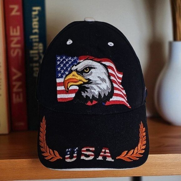 Sam's Cap  Patriotic with Eagle and Flag wool blend adjustable embroidered - Picture 2 of 10